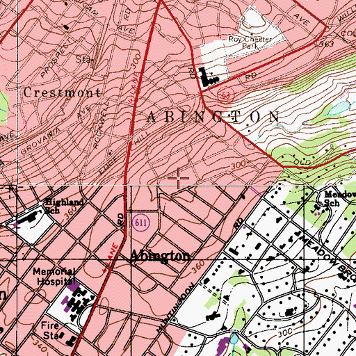 Topographic Map of Our Lady of Help of Christian Church, PA