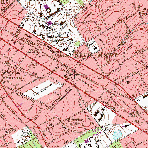 Topographic Map of Our Mother of Good Council School, PA