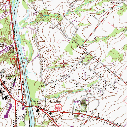 Topographic Map of Palm Beach Farm, PA