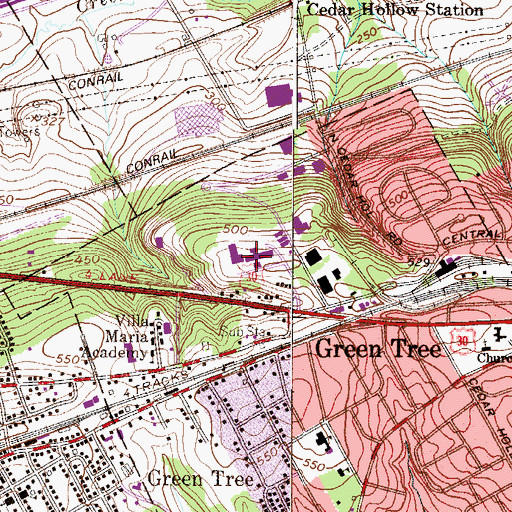 Topographic Map of Paoli Hospital, PA