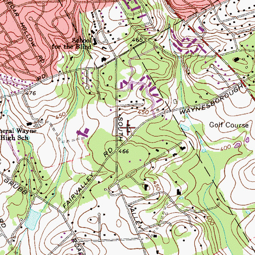 Topographic Map of Paoli Presbyterian Church, PA