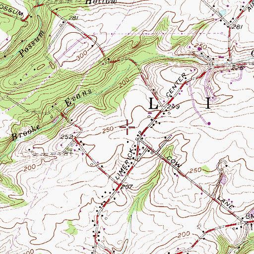 Topographic Map of Parkerford, PA