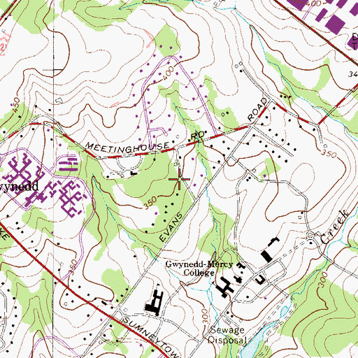 Topographic Map of Parsons Glen, PA