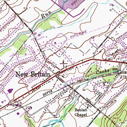 Topographic Map of Paul N Detwiler School, PA
