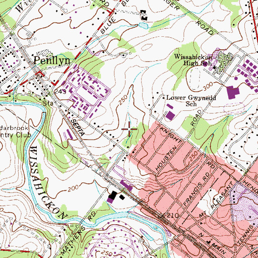 Topographic Map of Pen Ambler, PA
