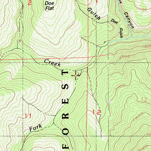 Topographic Map of South Fork Backbone Creek, CA
