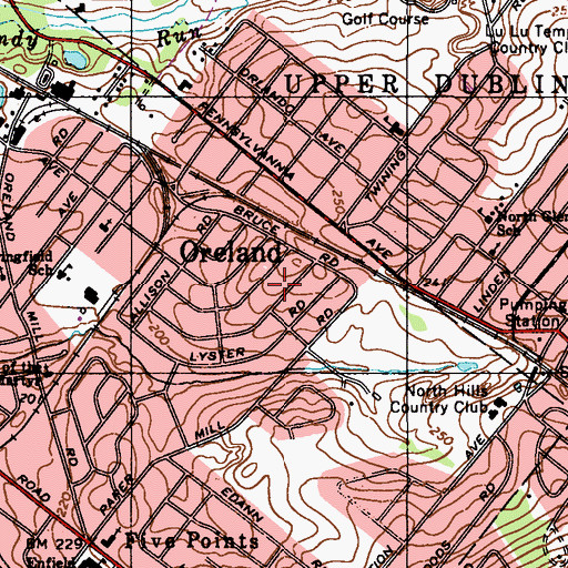 Topographic Map of Penn Weldy, PA
