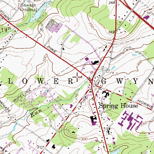 Topographic Map of Pennbrooke Manor, PA