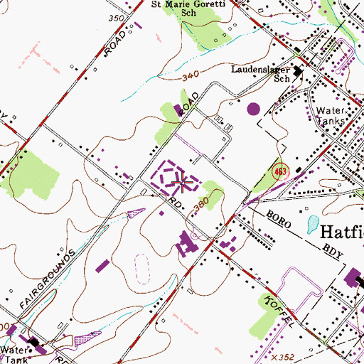 Topographic Map of Pennfield Manor, PA