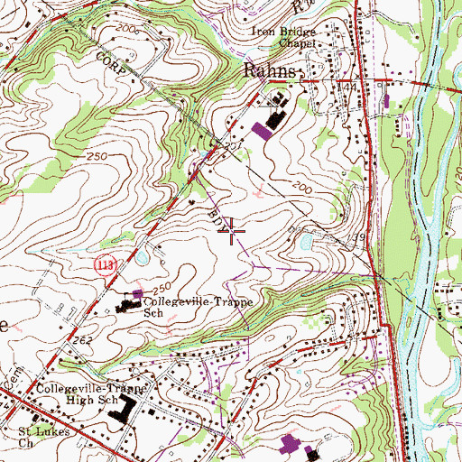 Topographic Map of Pennington Reserve at Upper Providence, PA