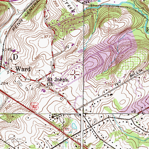 Topographic Map of Penns Grant, PA