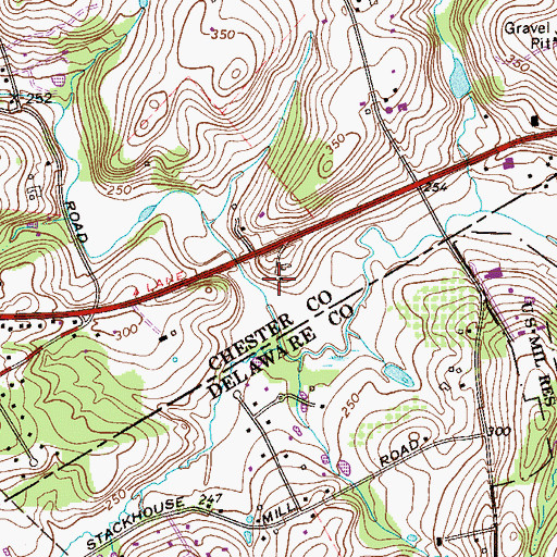 Topographic Map of Penns Preserve at Willistown, PA