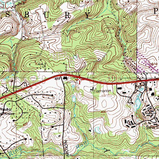 Topographic Map of Pennsbury Township Building, PA