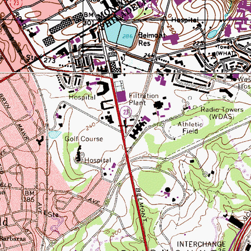 Topographic Map of Pennsylvania State Police Department, PA