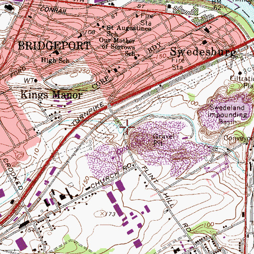 Topographic Map of Pennsylvania State Trooper Headquarters, PA