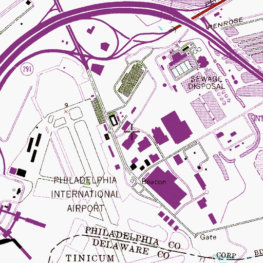 Topographic Map of Penrose Industrial Park, PA