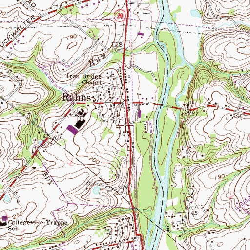 Topographic Map of Perkiomen Valley Chamber of Commerce, PA