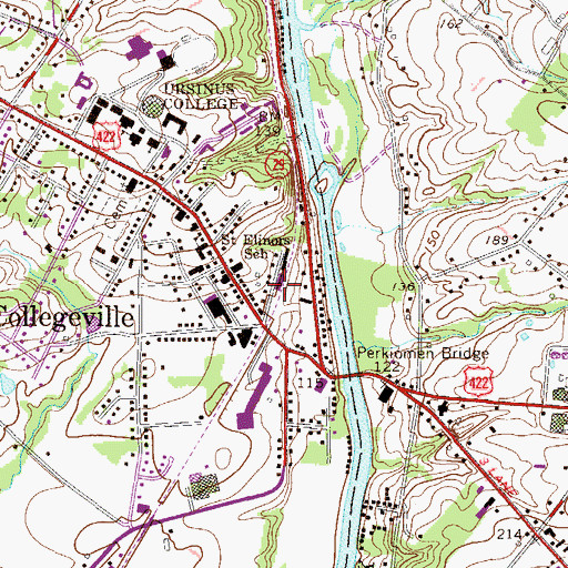 Topographic Map of Perkiomen Valley Elementary School, PA