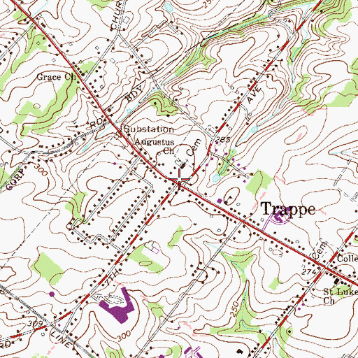 Topographic Map of Perkiomen Valley New Beginning School, PA