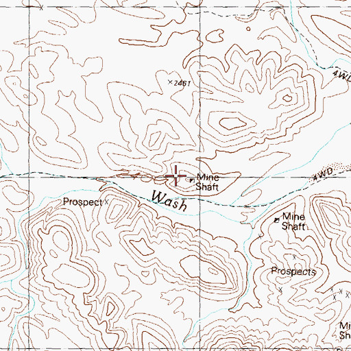 Topographic Map of C O D Mine, AZ