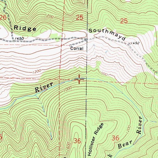 Topographic Map of South Fork Bear River, CA