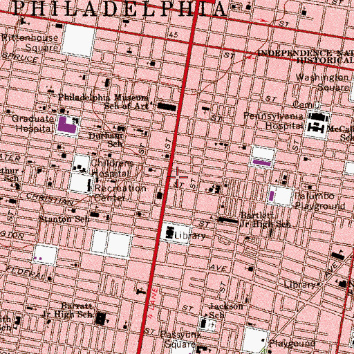 Topographic Map of Philadelphia Fire Department Engine 1 Ladder 5, PA