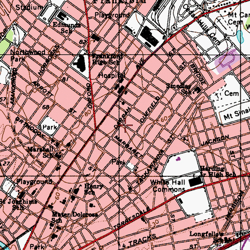 Topographic Map of Philadelphia Fire Department Engine 14 Ladder 15, PA