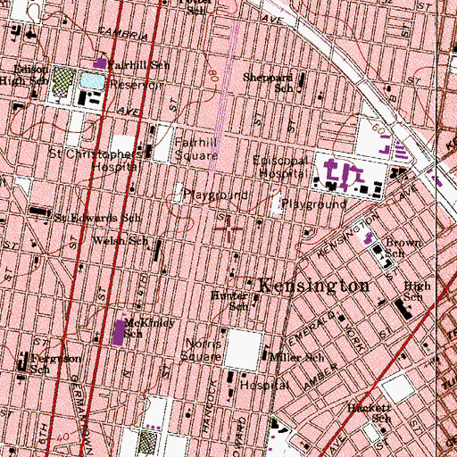 Topographic Map of Philadelphia Fire Department Engine 2 Ladder 3, PA