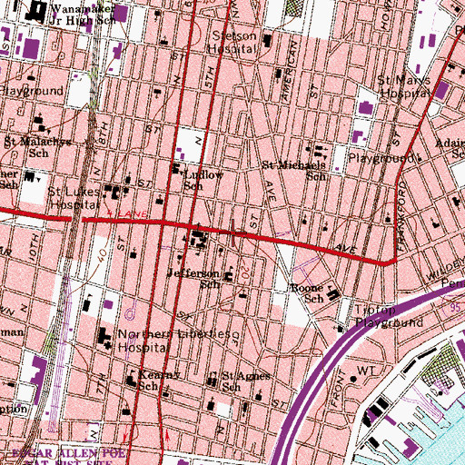 Topographic Map of Philadelphia Fire Department Engine 29, PA