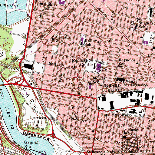 Topographic Map of Philadelphia Fire Department Engine 34, PA