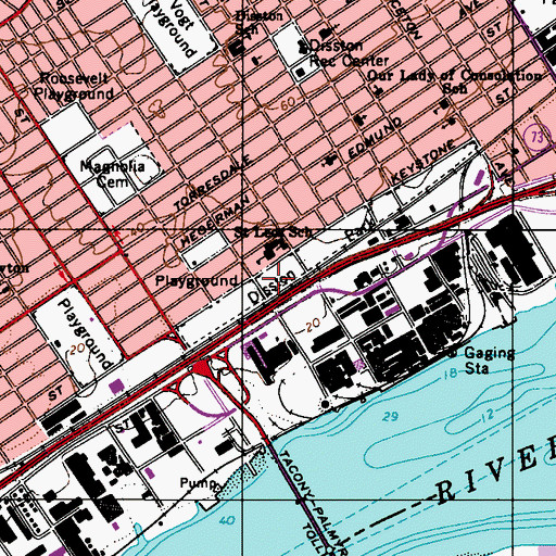 Topographic Map of Philadelphia Fire Department Engine 38, PA