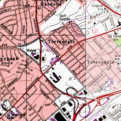 Topographic Map of Philadelphia Fire Department Engine 46, PA