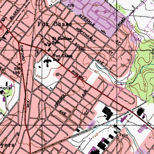Topographic Map of Philadelphia Fire Department Engine 56, PA