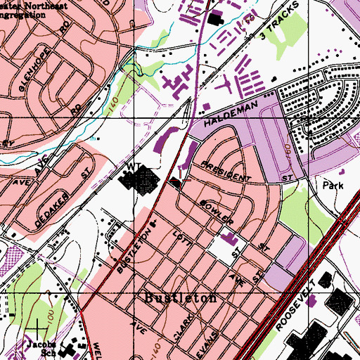 Topographic Map of Philadelphia Fire Department Engine 62 Ladder 34 Medic 6, PA