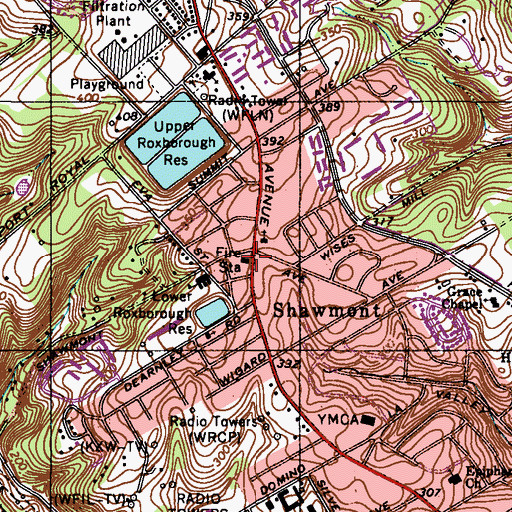 Topographic Map of Philadelphia Fire Department Engine 66, PA