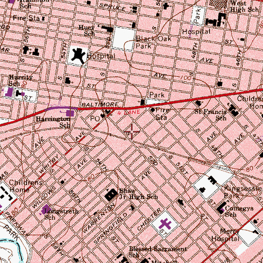 Topographic Map of Philadelphia Fire Department Engine 68 Ladder 13, PA