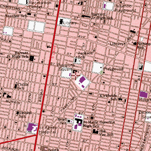 Topographic Map of Philadelphia Fire Department Engine 10 Ladder 11, PA