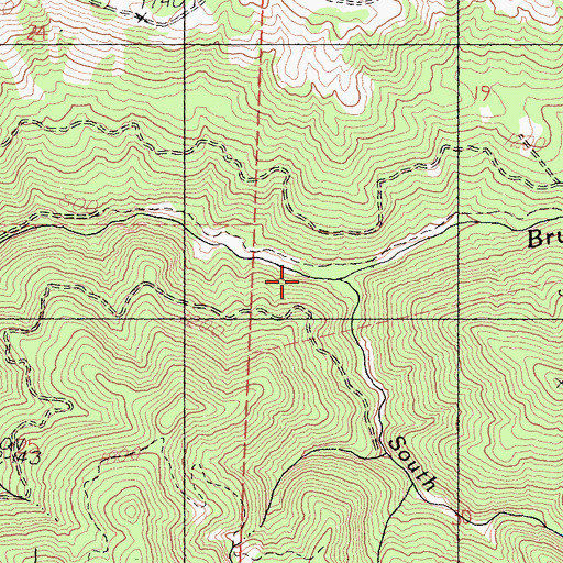 Topographic Map of South Fork Brush Creek, CA