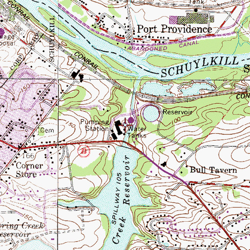 Topographic Map of Philadelphia Suburban Water Company, PA