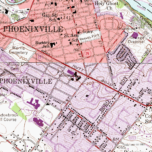 Topographic Map of Phoenixville Hospital, PA