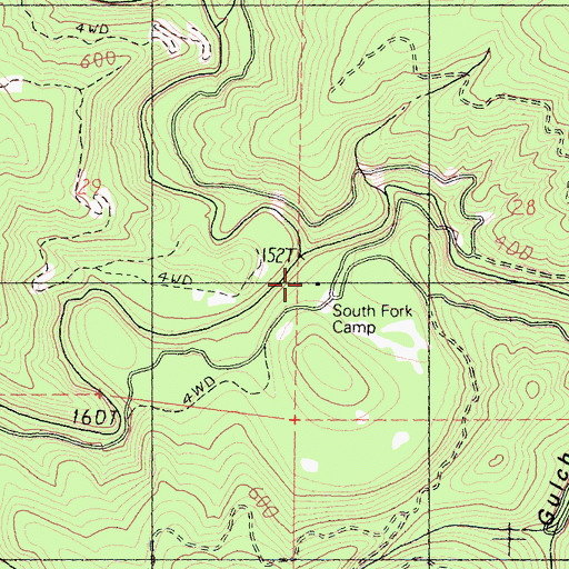 Topographic Map of South Fork Camp, CA