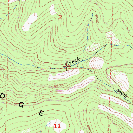 Topographic Map of South Fork Camp Creek, CA