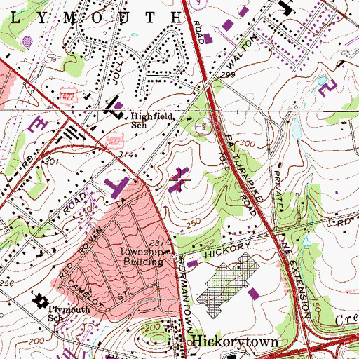 Topographic Map of Plymouth Meeting Executive Campus, PA