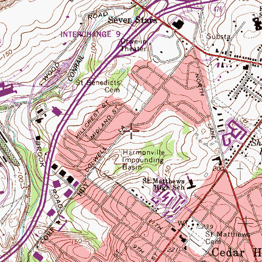 Topographic Map of Plymouth Fire Company 1 - Station 43, PA
