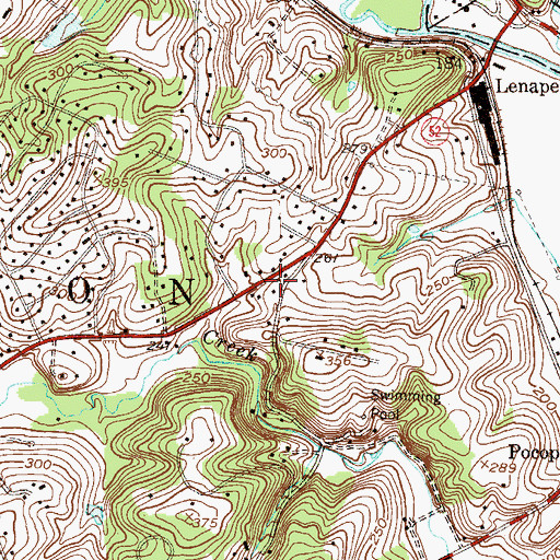 Topographic Map of Pocopson Township Building, PA