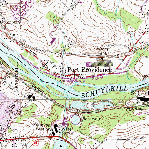 Topographic Map of Port Providence Chapel, PA