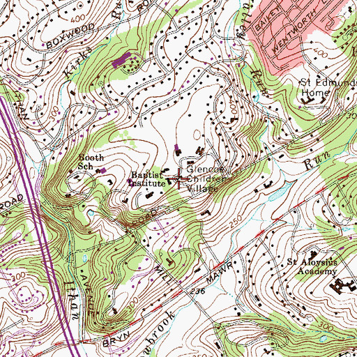 Topographic Map of Presbyterian Childrens Village School, PA