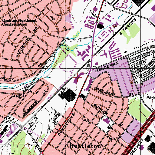 Topographic Map of Presidential Plaza Shopping Center, PA