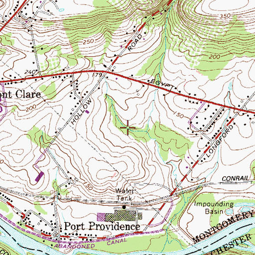 Topographic Map of Providence Business Center at Oaks, PA