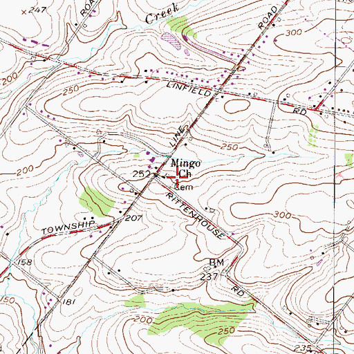 Topographic Map of Providence Church of the Brethren Cemetery, PA